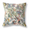 Palacedesigns 16 in. Florals Indoor & Outdoor Zippered Throw Pillow Green & Beige PA3103564